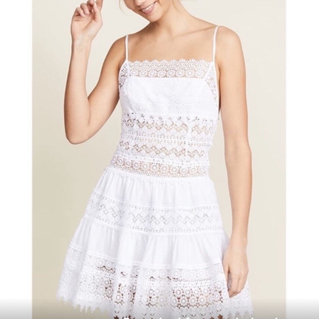Charo Ruiz White Lace Mini Dress